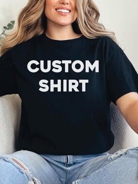 Black Custom Shirt with White Text